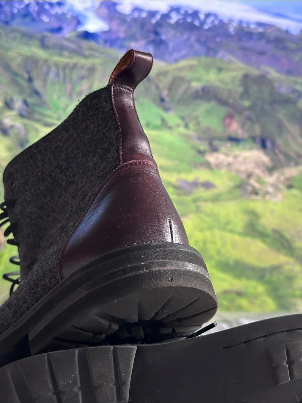 TAFT Heritage Wool Chukka Boots Oxblood Cap Toe Commando Sole EU 43lace up boots